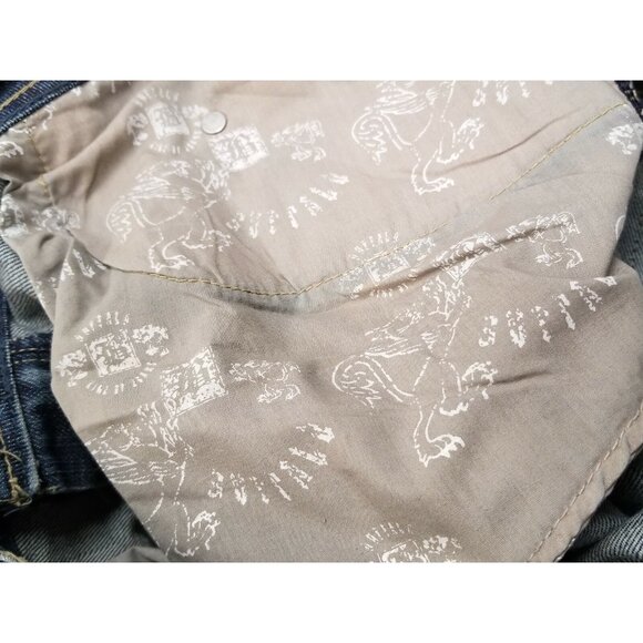 Buffalo David Bitton Mens size 38 By 33 Blue Glow Jeans No Hem Pants Throw Back - Picture 6 of 7